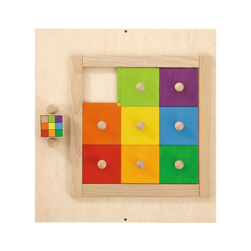 Colourful Squares Wall Activity Panel Colorful Squares Sensory Wall Activity Panel - Engaging sensory play with movable colored squares for children's exploration and learning experiences.