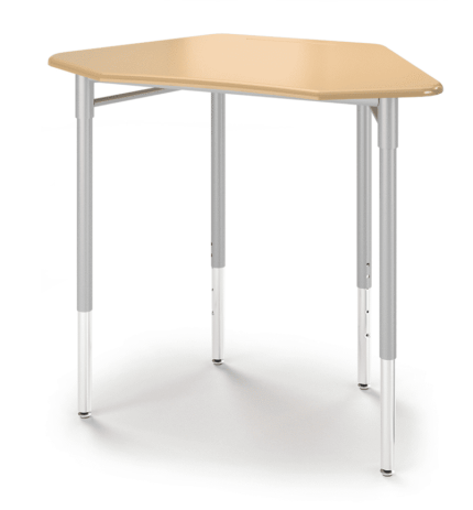 Glacier Hex Student Desk - Contemporary hexagonal design with ample workspace for educational settings."