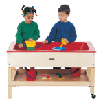 Maple legs, caster-mounted, includes drain valve. Ideal for sensory play in classrooms and play areas.