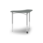 Boomerang desk with optional caster for easy mobility