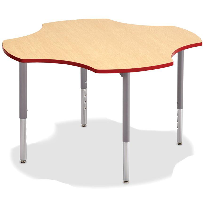 Clover Inspire Table 48-inch Clover Inspire Table with High Pressure Laminate (HPL) Writing Surface, Round Corner PVC Edge, and Adjustable Height