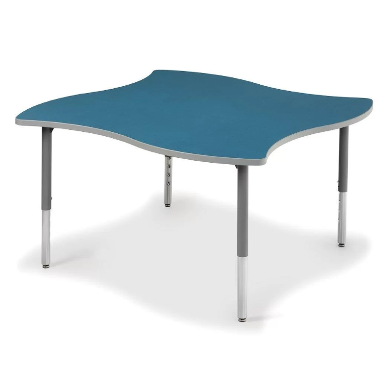 54x54" Ogee Wave Table: A durable and versatile learning platform with adjustable height and premium powder coat finish.