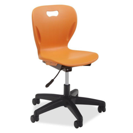 Explorer Gas-Lift Task Chair 16"-19" - Adjustable height office chair with black nylon base and swivel casters.