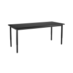 Science Lab Table: Durable acid-resistant laminate top with PVC edge, welded apron, and adjustable height. Chrome insert and premium powder coat finish. Ideal for science labs and art classrooms