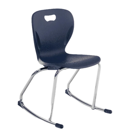 Banff Explorer Rocker Chair - Chrome frame, black polypropylene seat shell, suitable for various learning environments