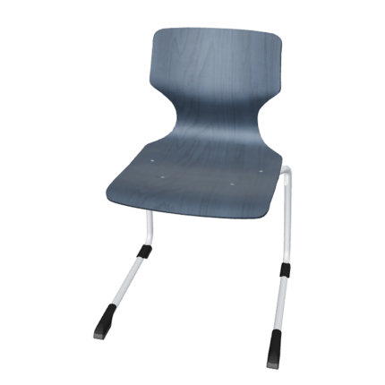 Pagholz Cantilever Chair 18" - Eco-friendly and ergonomic chair with beech plywood seat and chrome silver frame.