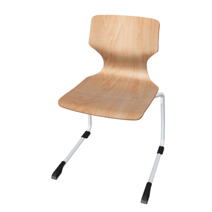 Pagholz Cantilever Chair 18" - Eco-friendly and ergonomic chair with beech plywood seat and chrome silver frame
