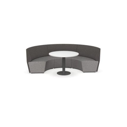 Motion Arc 3 with table, a collaborative workspace for up to 5 people. Durable design with modular connection system