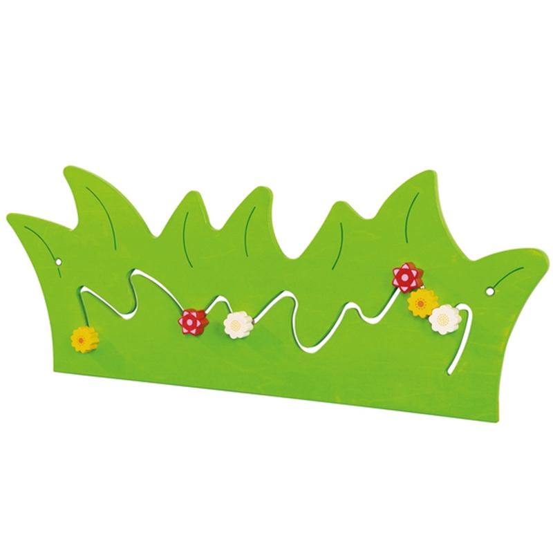 Blooming Wall Decor Colorful sliding flower wall decor made of durable birch wood, stimulates fine motor skills, includes mounting hardware